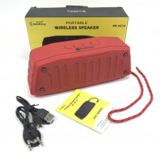Портативная колонка New Rixing NR-4019 Red (размер 20x8 см) (BLUETOOTH, USB/TF, FM,AUX, 3Wx2 динамика, 1200mAh)