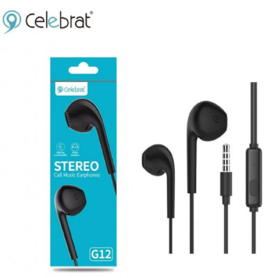 Наушники вкладыши Celebrat G12, Black (91 dB+/- 3 dB, длина кабеля 1,2 м.)