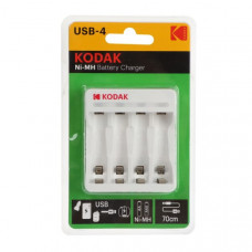 Зарядное устройство 4 слота Kodak C8002B (пустое, АА, ААА), кабель Micro-USB