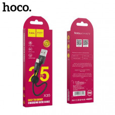 Кабель Lightning HOCO X35 0.25м, 2.4A, шнуровой, Black