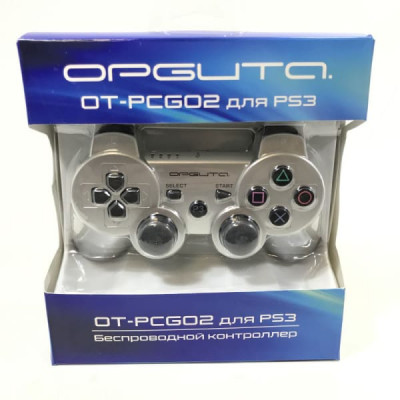Геймпад беспроводной Орбита OT-PCG02, серебро (Bluetooth). Максимальное кол-во подключений к одной консоли: до 7 беспроводных геймпадов. Кол-во джойстиков (stickов): 2. Кол-во аналоговых кнопок: 15 (включая крестовину). Вибрация: Есть. АКБ: встроенная, пе