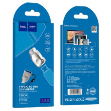 OTG переходник USB(AM)Type-C HOCO UA9 Pearl nikel