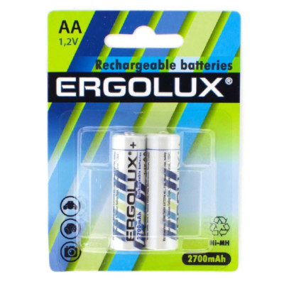 Аккумулятор Ergolux HR06 2700mAh Ni-Mh Bl-2 (2/24/384)