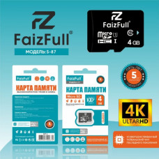 Карта памяти MicroSD FaizFull 4GB S-87 Class 10 без адаптера