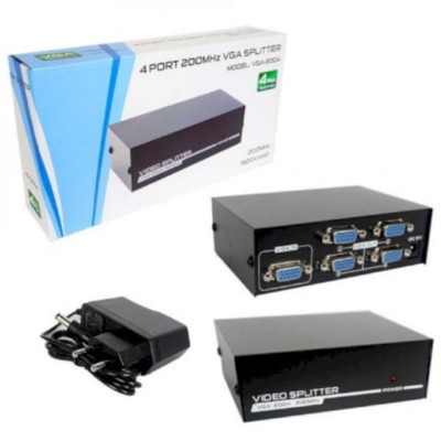 Разветлитель VGA SPLITTER VGA-2004, 4 порта (200MHz)