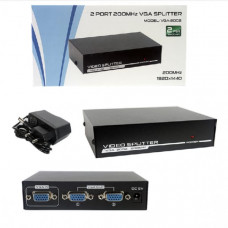 Разветлитель VGA SPLITTER VGA-2002, 2 порта (200MHz)