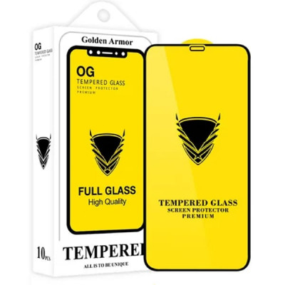 Стекло защитное O.G Gold iP 12 Pro Max Black (10/1,  техпак)
