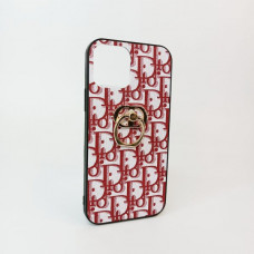 Чехол силиконовый iP 12/12Pro Dior с кольцом, цвет Red