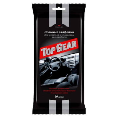 Салфетка влажная Top Gear для ухода за интерьером автомобиля (30шт)
