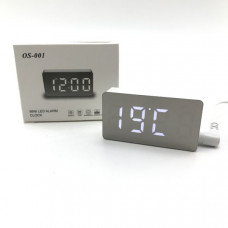 Часы настольные mini OS-001-6 (белые цифры) Длина 7,5см, ширина 4,3 см Питание 5В/500мА - в комплекте только шнур USB. Время, будильник. Функция Snooze (отсрочка сигнала будильники).