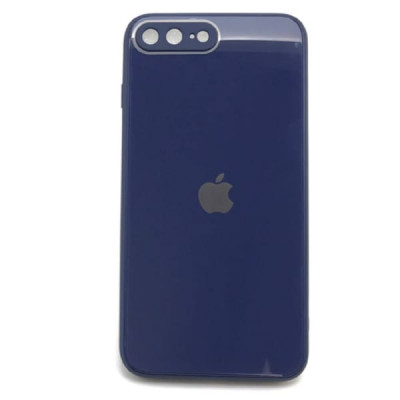 Чехол стеклянный iP 7/8 Plus Glass Dark Blue