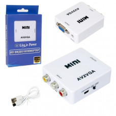 Переходник AV2/VGA Mini 1080p конвертер, 3 RCA (White)