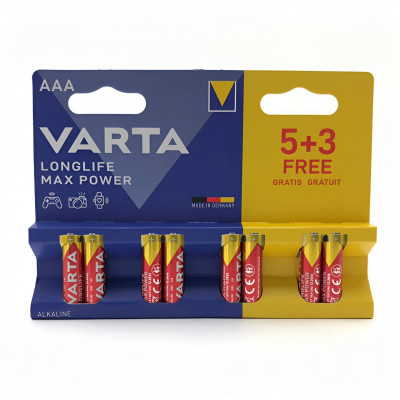 Батарейка VARTA LR03 LONGLIFE MAX POWER BL-8 Alkaline 1.5V