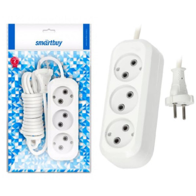 Удлинитель сетевой 5м 3 роз. Smartbuy (SBE-10-3-05-N) 10А/2.2кВт без заземления ПВС 2х1,0
