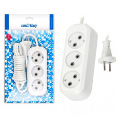 Удлинитель сетевой 3м 3 роз. Smartbuy (SBE-10-3-03-N) 10А/2.2кВт без заземления ПВС 2х1,0