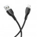 Кабель Lightning BOROFONE BX51 1м, 2,4A, ПВХ, Black (1/360)
