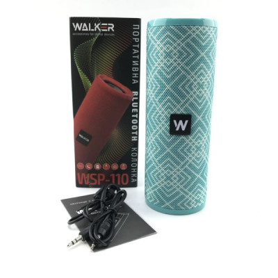 Портативная колонка WALKER WSP-110, (5Втх2дин, Bluetooth,18х6см), голубая