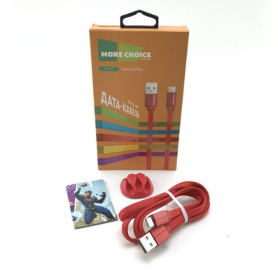 Кабель Type-C More Choice K20a 1м нейлон(Red)