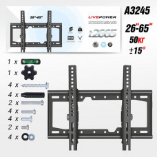 Кронштейн LIVE-POWER T2665 настенный наклонный 26-63, черный, макс. нагрузка 50кг.