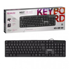 Клавиатура проводная Defender Next HB-440 классическая USB 1.8м черный (1/20)