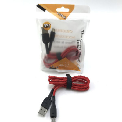 Кабель Micro USB MRM MR48m 1м, тканевый, Red, блистер