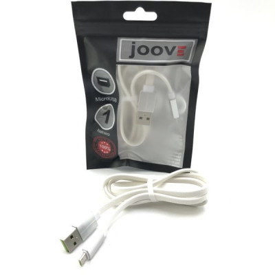 Кабель Micro USB JOOVE R19 1м, металл. наконечник, резиновый, White, в блистере