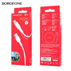 Кабель Lightning BOROFONE BX30 1м 2,4A, силикон + TPE, White