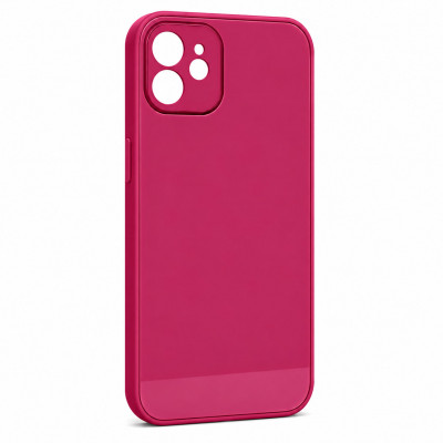 Чехол стеклянный iP 12 Glass Crimson