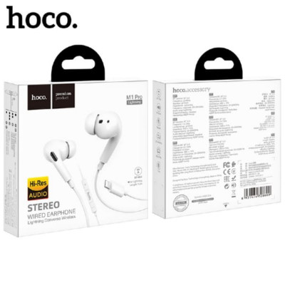 Гарнитура вакуумная HOCO M1 Pro Original, аудио разъем Lightning, White