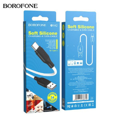 Кабель Type-C BOROFONE BX42 1м, 3A, White