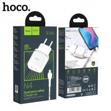 СЗУ-2USB Micro HOCO N4 1м, 2.4A, White