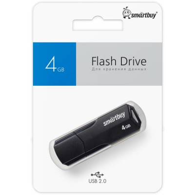 USB флеш-диск 4GB Smartbuy Clue Чёрный