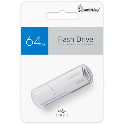 USB флеш-диск 64GB SmartBuy Clue Белый