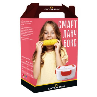 Ланч Бокс Огонек OG-HOG02 с подогревом (Красный) Мощность 40Вт. Питание от сети 220В, так же от сети автомобиля 12В. Силиконовая заглушка для отвода пара. Материал основного контейнера - нержавеющая сталь. Отдельный пластиковый контейнер с крышкой на 400м