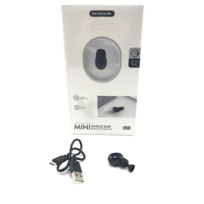 Гарнитура HandsFree Bluetooth SENDEM G25 Черная Bluetooth: 5.0. Время работы: до 3ч. Радиус до 10м. Встроенный аккумулятор 50mAч. В комплекте: шнур ЗУ (microUSB)