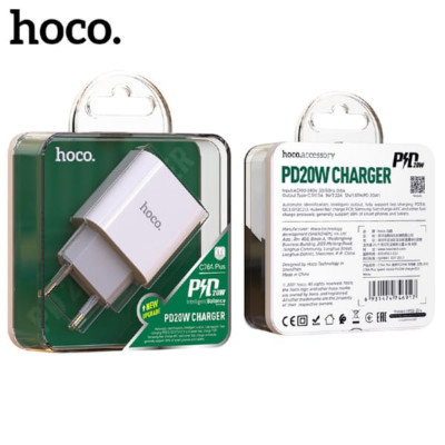 СЗУ-USB-C HOCO C76A Plus PD20W, 3.0A, White (20 шт)