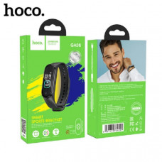 Фитнес браслет HOCO GA08 Black. Водонепроницаемый корпус стандарта IP65. Основные функции: шагомер, ходьба, бег, верховая езда, контроль сожженных калорий за день, расстояние пройденного маршрута. Отключить звук телефона при входящем вызове. Уведом. о вхо