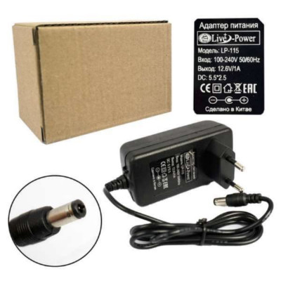 Блок питания Live Power LP-115 12,6V/1A (5,5х2,5) с контроллером заряда