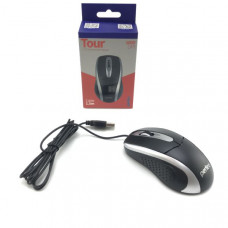 Мышь проводная Perfeo TOUR (PF_A4751) 3 кн, DPI 1000, USB, чёрн/серебр