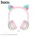 Гарнитура беспроводная полноразмерная Bluetooth HOCO W27 Cat ear (Grey). Емкость батареи 300mAh, время зарядки 2ч. Время звонков/музыки: 5ч. В режиме ожидания: 200ч. Динамик: 40мм. Размер: 203х175х80мм. Поддержка проигрывания BT, TF карт, AUX. Светящиеся 