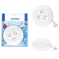 Удлинитель сетевой 3м 3 роз. Smartbuy (SBE-10-3-03-W) 10А/2,2кВт, без заземления, круглый, белый