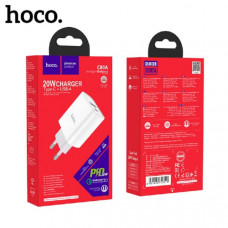 СЗУ-USB-USB-C HOCO C80A 3.0A, PD20W+QC3.0, White.