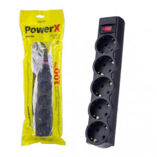 Сетевой фильтр Perfeo 5м, 5 роз POWERX, черный.