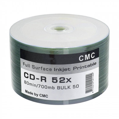 Диск CD-R 80min/700mb 52x Bulk/50 Full Ink Print (CMC)