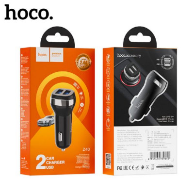АЗУ 2USB HOCO Z40 2.4A, Black