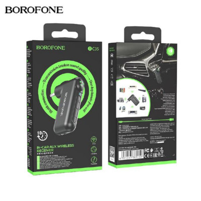 Bluetooth ресивер BOROFONE BC35 Black 
BT V5.0 JL. Емкость аккумулятора 150 мАч. Время зарядки: около 2ч. В режиме звонков музыки: 10ч. Интерфейс выхода - 3.5мм. Размер  51х49х12 мм. Вес 13 г.