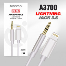 Аудио переходник Lightning(AM)-Jack3,5(AM) Deespi CQ003 1м, White