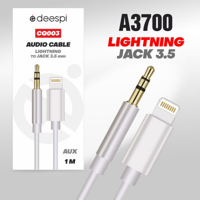 Аудио переходник Lightning(AM)-Jack3,5(AM) Deespi CQ003 1м, White