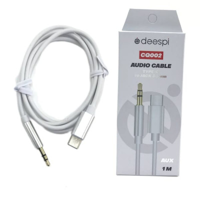 Аудио переходник Type-C(AM)-Jack3,5(AM) Deespi CQ002, длина 1метр, White