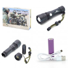 Фонарь ручной Патриот PT-FLR25 (1LED XHP50, 1х18650, ZOOM) Длина 16см. 1000 Lum/6000 K/ 20 W. Комплектация: кабель microUSB, аккумулятор 1х18650. Режимы свечения: 5 - яркий, обычный, эконом, стробоскоп, SOS. Максимальная дальность луча: 300м. Степень влаг